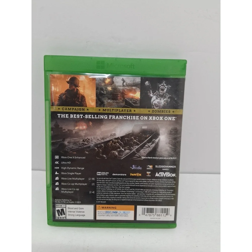 Call Of Duty WW2 Xbox1 game. - no scratches